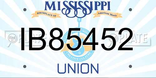 IB85452 Mississippi License Plate