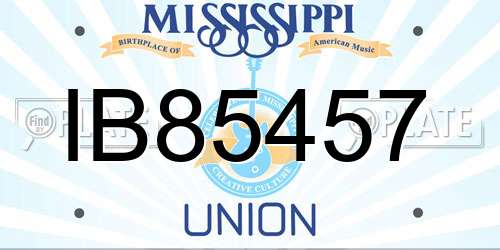 IB85457 Mississippi License Plate