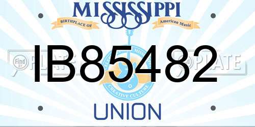 IB85482 Mississippi License Plate
