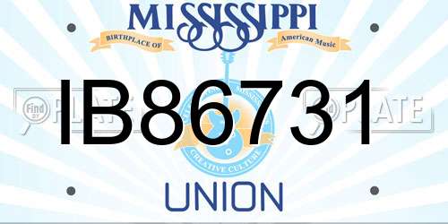 IB86731 Mississippi License Plate