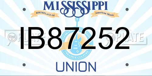 IB87252 Mississippi License Plate