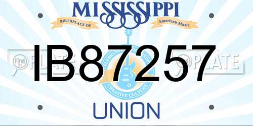 IB87257 Mississippi License Plate