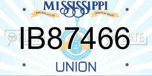 IB87466 Mississippi License Plate