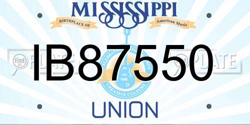 IB87550 Mississippi License Plate