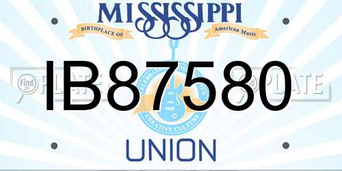 IB87580 Mississippi License Plate