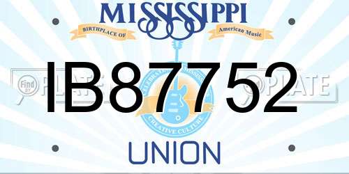 IB87752 Mississippi License Plate
