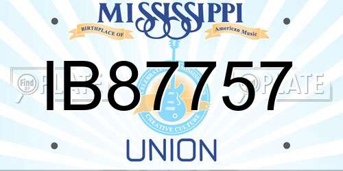 IB87757 Mississippi License Plate