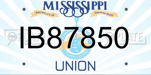 IB87850 Mississippi License Plate