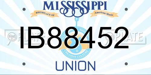 IB88452 Mississippi License Plate