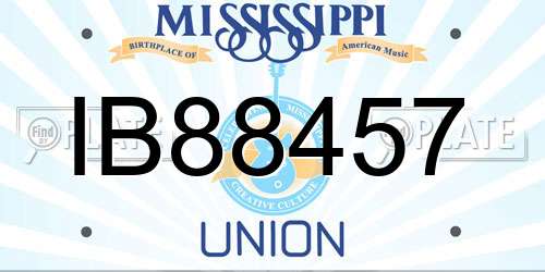 IB88457 Mississippi License Plate
