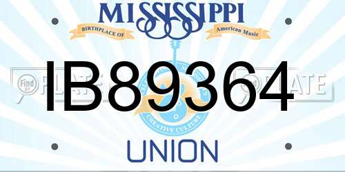 IB89364 Mississippi License Plate