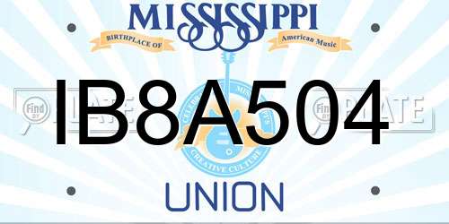IB8A504 Mississippi License Plate