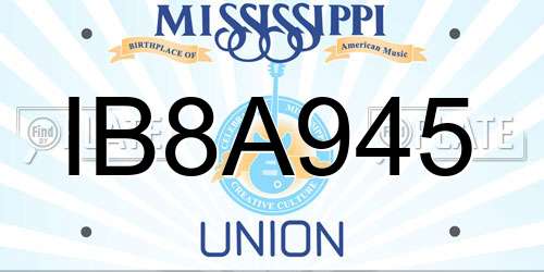 IB8A945 Mississippi License Plate