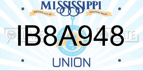 IB8A948 Mississippi License Plate