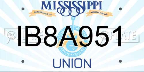 IB8A951 Mississippi License Plate