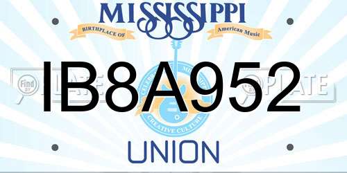 IB8A952 Mississippi License Plate