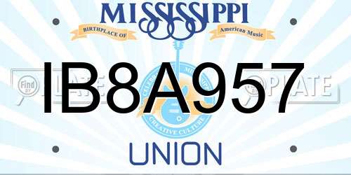 IB8A957 Mississippi License Plate