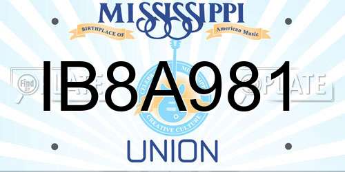 IB8A981 Mississippi License Plate