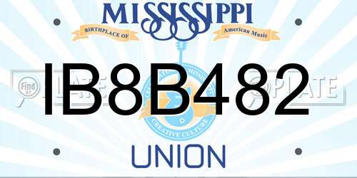 IB8B482 Mississippi License Plate