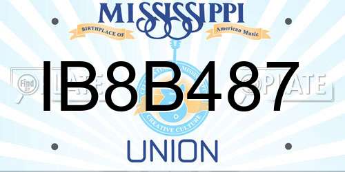 IB8B487 Mississippi License Plate