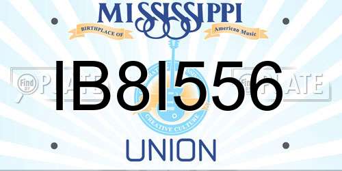 IB8I556 Mississippi License Plate