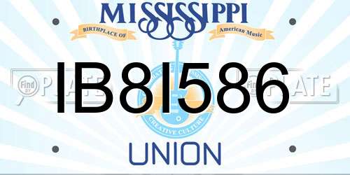 IB8I586 Mississippi License Plate