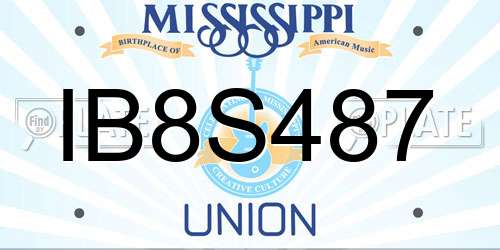 IB8S487 Mississippi License Plate