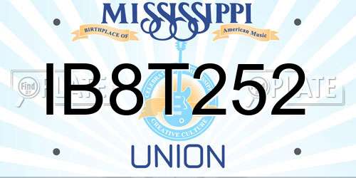 IB8T252 Mississippi License Plate