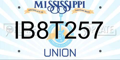 IB8T257 Mississippi License Plate