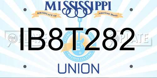 IB8T282 Mississippi License Plate