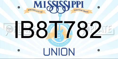IB8T782 Mississippi License Plate