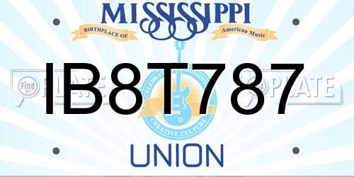 IB8T787 Mississippi License Plate