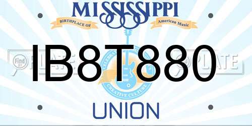 IB8T880 Mississippi License Plate