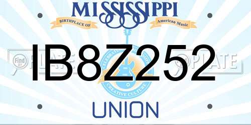 IB8Z252 Mississippi License Plate