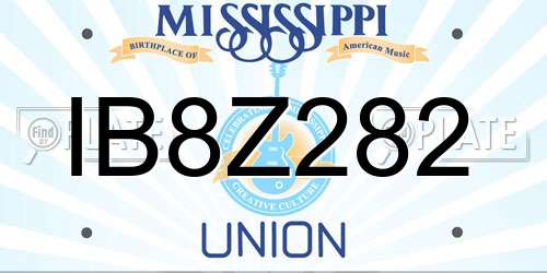 IB8Z282 Mississippi License Plate