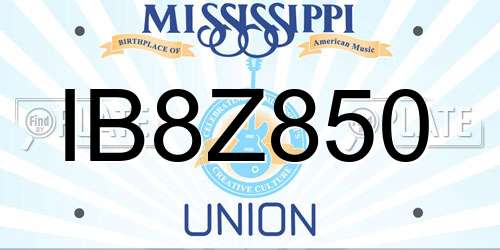 IB8Z850 Mississippi License Plate