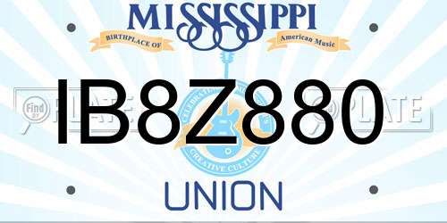 IB8Z880 Mississippi License Plate