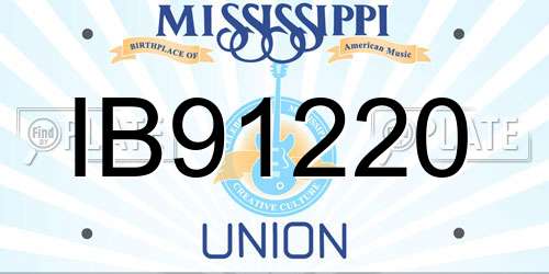 IB91220 Mississippi License Plate