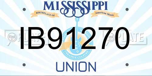 IB91270 Mississippi License Plate