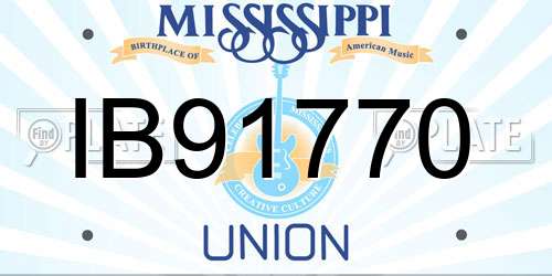 IB91770 Mississippi License Plate