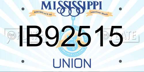 IB92515 Mississippi License Plate