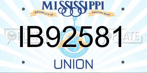 IB92581 Mississippi License Plate