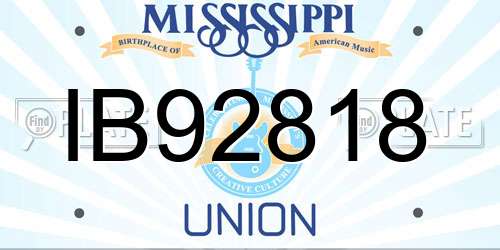 IB92818 Mississippi License Plate