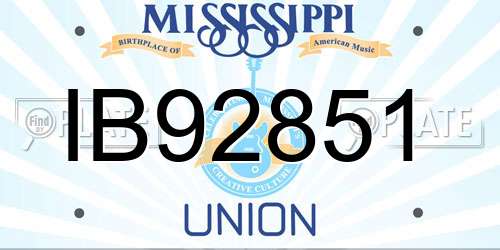 IB92851 Mississippi License Plate