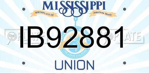 IB92881 Mississippi License Plate
