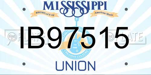 IB97515 Mississippi License Plate