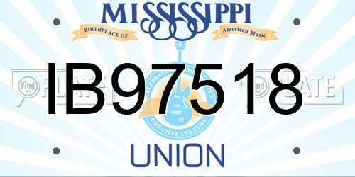 IB97518 Mississippi License Plate