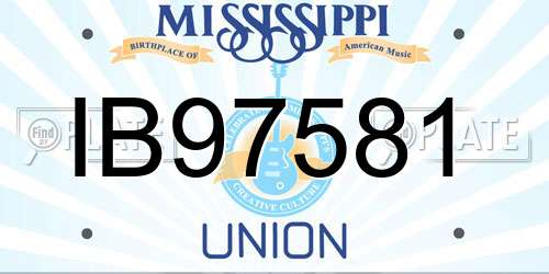 IB97581 Mississippi License Plate
