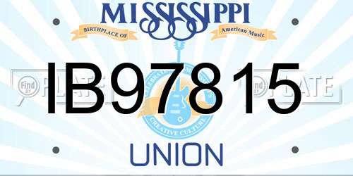IB97815 Mississippi License Plate