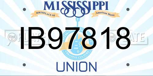 IB97818 Mississippi License Plate